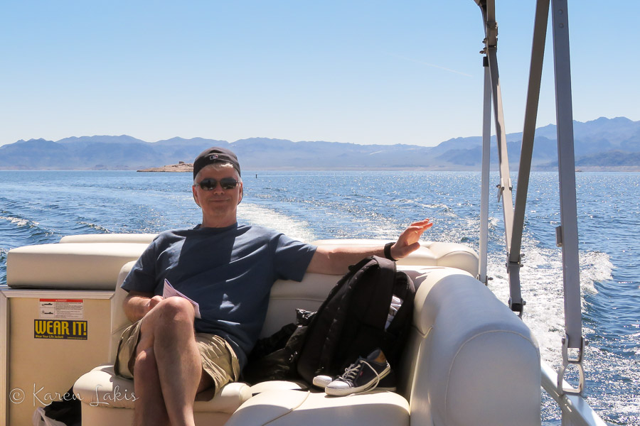 Greg on the boat at Lake Mead