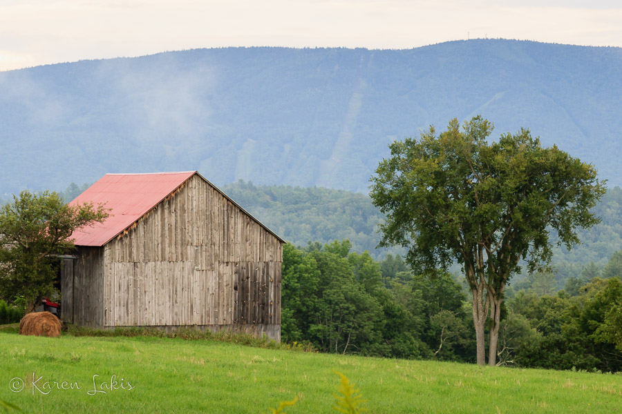 Vermont barn in the evening