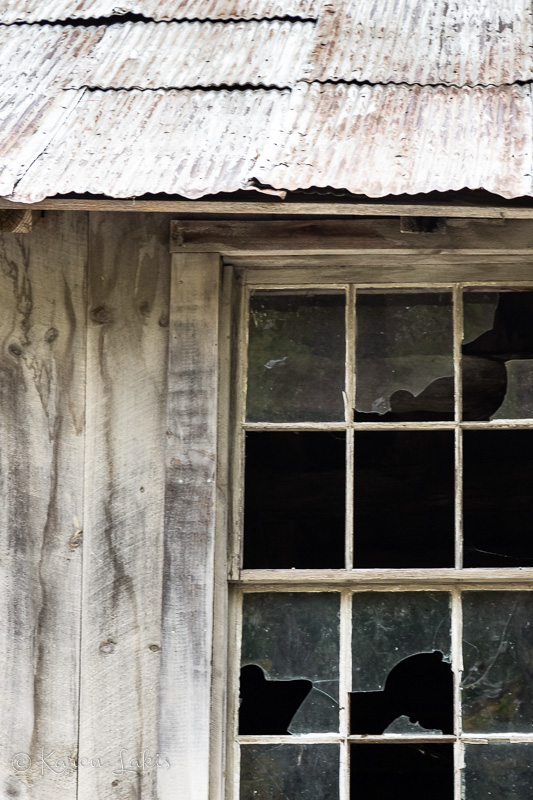 rustic broken window