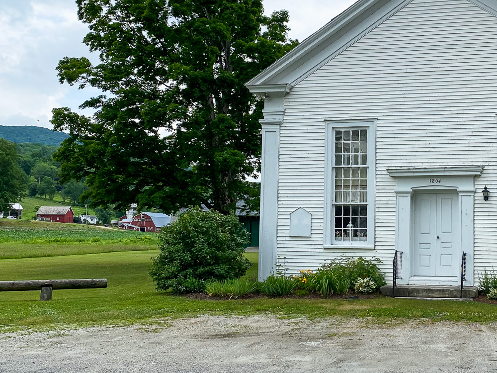 rural church with farm community