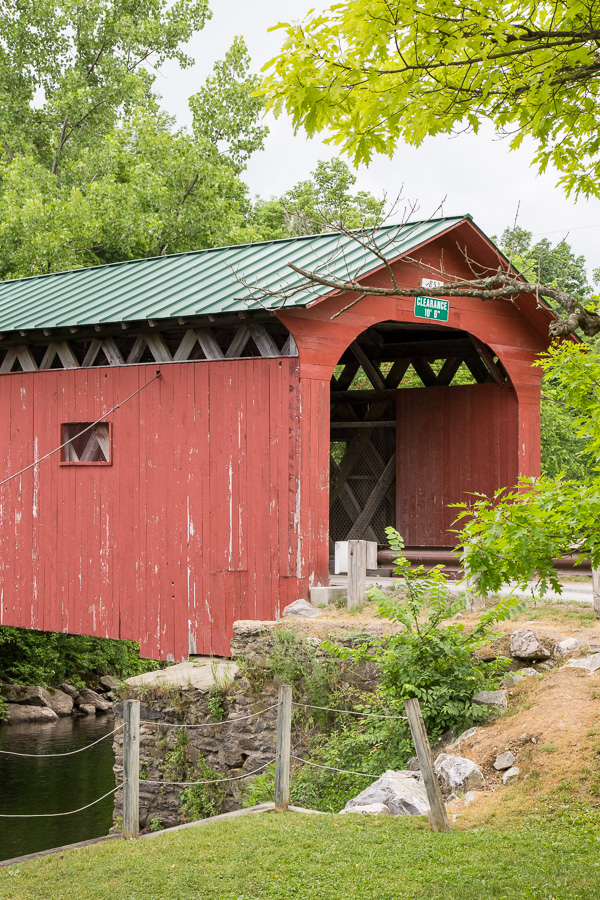 Scene - red covered bridge in Arlington VT